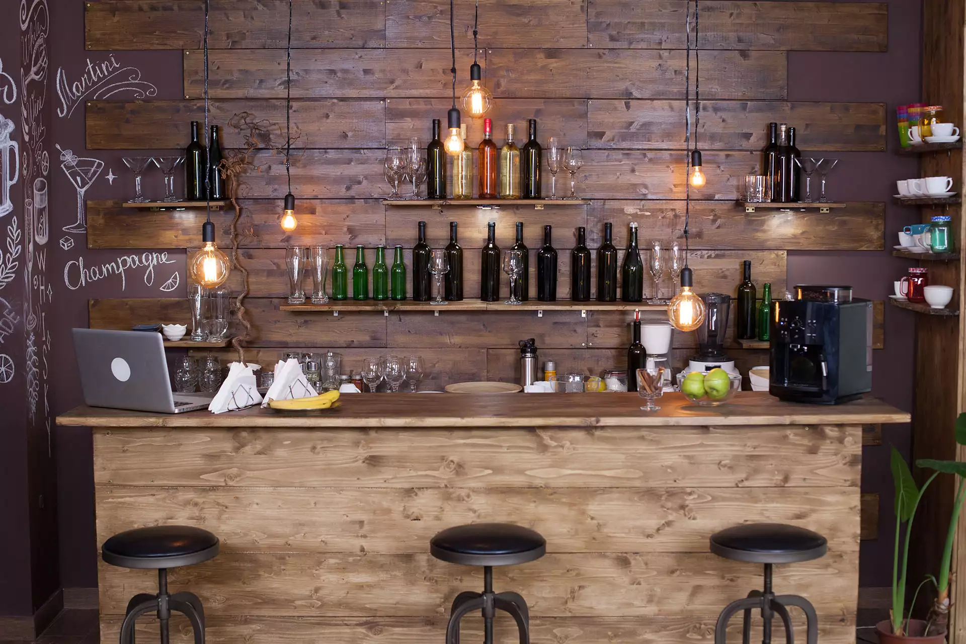 Coffee shop bar counter